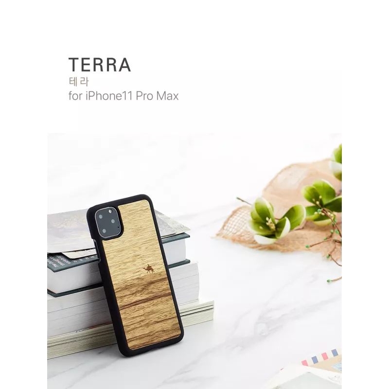 Smartphone case man and wood for iPhone 11 Pro Max — terra black