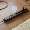 Power strip Hawk HWPS502BK 1.5 m cable, 5 outlets, surge protection