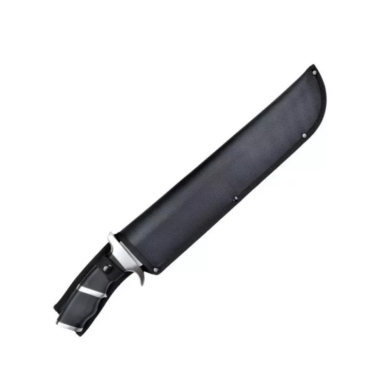 Survival knife cinema classic CC-PDT — stainless steel blade 375 mm, total length 525 mm, stainless steel handle, black plastic sheath, 1 kg