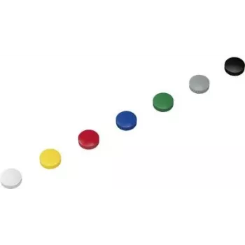 MAUL HEBEL Solidmagnet, Adhesive Force: 0,6 kg, assorted colours Round Magnet: Diameter 24 x (H)8 mm, made from shatterproof material (61624-99)