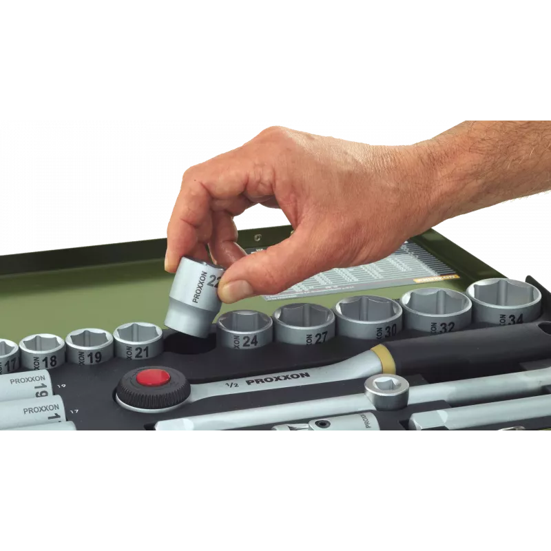 Proxxon | Socket and Ratchet Set, 3/8 inch | 65 pc(s)