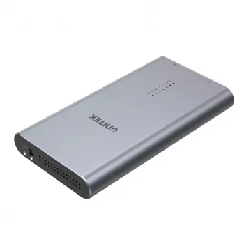 SSD enclosure Unitek S1206A for 2× M.2 NVMe PCIe Gen3 x4 drives, USB 3.2 Gen 2 (10 Gbit/s), aluminium, USB-C, includes power supply