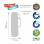 Thermos bottle ROTPUNKT Series 40 0.75 L — double-wall polypropylene, 24 h hot / 36 h cold, white-yellow