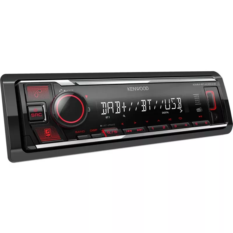 Electronics KMM-BT408DAB, Black, 1 DIN, 88 W, 4.0 channels, 50 W, 20 - 20000 Hz