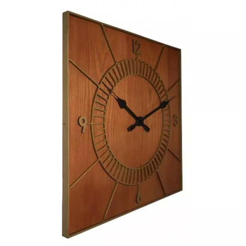 NeXtime klok 3112br Wood Square, 50x50 cm, Wall, Brown