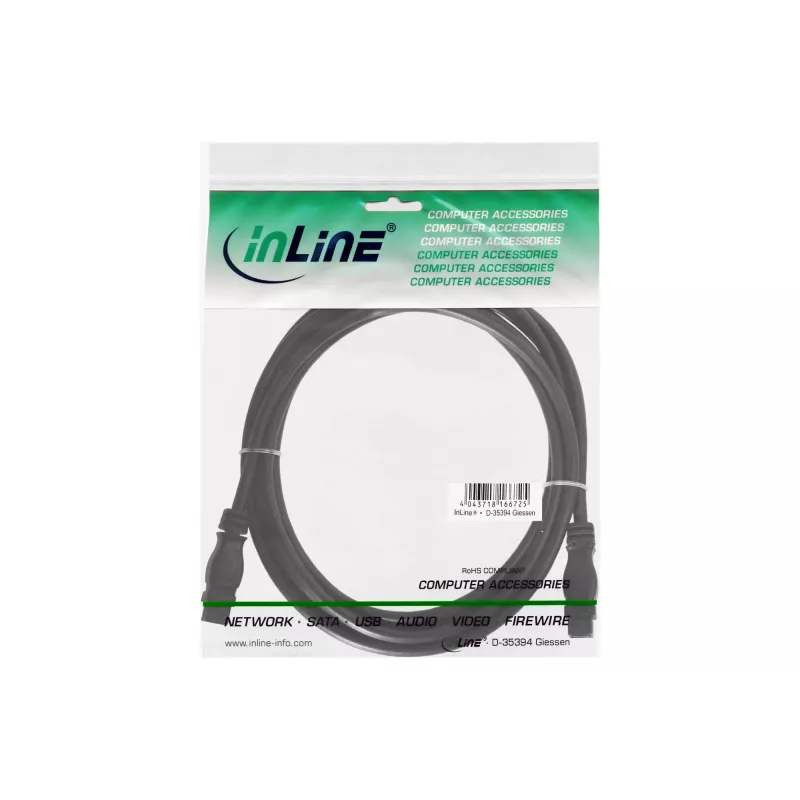 FireWire 800 Cable InLine 39902 1.8m Male/Male Black