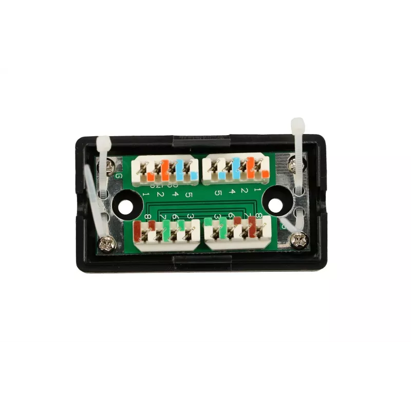 Connection box Extralink for Cat5e UTP cable, plastic, black, 1‑port