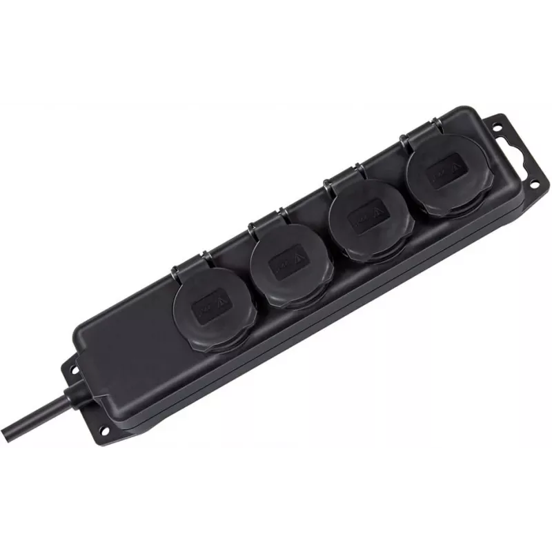 Brennenstuhl Extension socket IP44 4-way black 2,0mH07RN-F 3G1,5 - Extension Cord - AC 230 V - output connectors: 4 - 2 m (1159960)