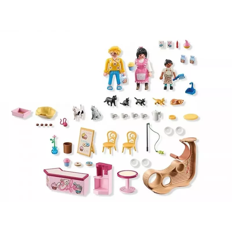 Playset PLAYMOBIL My Life 71744 Cat Café with Figures, playset for children