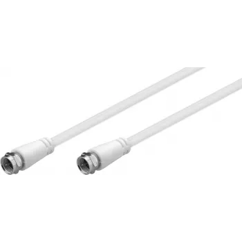 Goobay SAT Antenna Cable (class A, >85 dB), 2x Shielded, 5 m, White - F-Plug > F-Plug (fully Shielded) (66624)