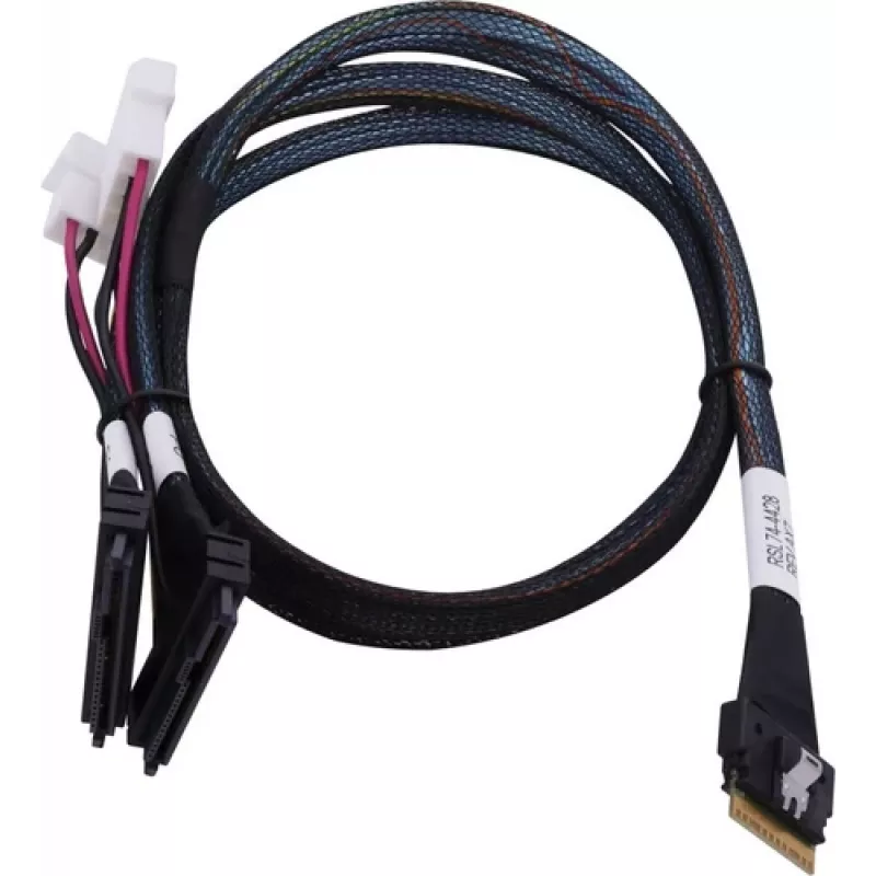 SAS cable ADAPTEC Microchip Technology 2305500-R SlimSAS ×8 to 2×2SFF-8639 U.2, 0.8 m, black
