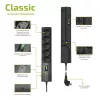 Surge-protected power strip EVER CLASSIC 5x Type E outlets, 250 V, 1.5 m cable, 175 J, with switch