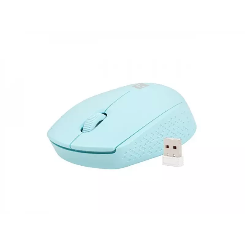 Wireless ambidextrous mouse NATEC STORK — Bluetooth + USB Type-A, 1600 DPI, 3 buttons, light blue