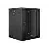 Lanberg WF01-6615-10B 19 inch 15U Wall-Mount Rack Cabinet 600x600mm Black with Glass Door