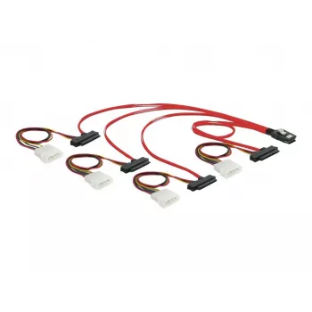 DeLOCK - Internal SAS-Cable (Serial Attached SCSI) - 4-Lane - 36 pin 4i Mini MultiLane - Internal Power Supply, 4-pin, Internal SAS, 29-pin (SFF-8482) - 50 cm (83059)