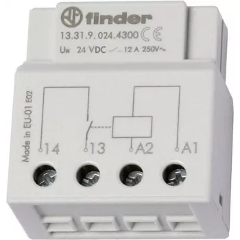 Finder Relay for UP-Dose or Schalterdose 13.31.9.024.4300 24 V/DC 1 Normally Open Contact 12 A 250 V/AC (13.31.9.024.4300)