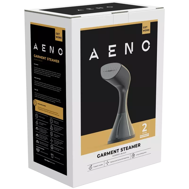 AENO Hand Garment Steamer GS3, 1500W, Detachable Water Tank, 3 steam modes