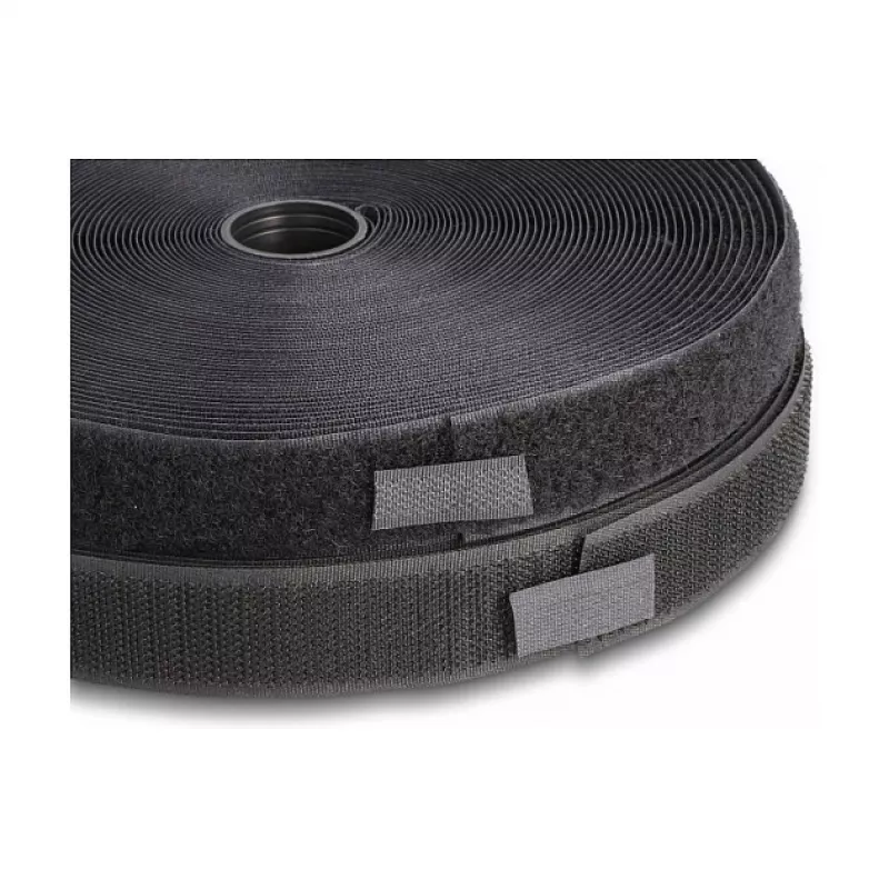DeLOCK Heavy-duty Hook-and-Loop tape 25 m x 25 mm black