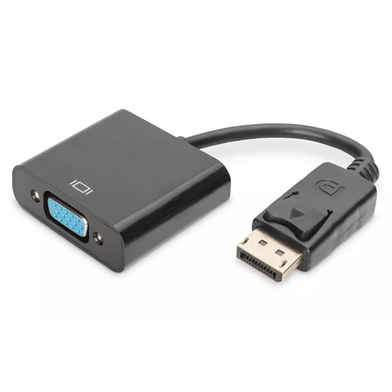 Assmann DisplayPort adapter cable. DP - HD15 M/F. 0.15m.w/interlock. DP 1.1 compatible. UL. bl. w/o shielding. 32AWG (AK-340410-001-S)