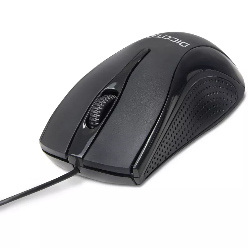 DICOTA - Mouse - right- and left-handed - Laser - 3 Buttons - Wired - USB - Black (D32011)