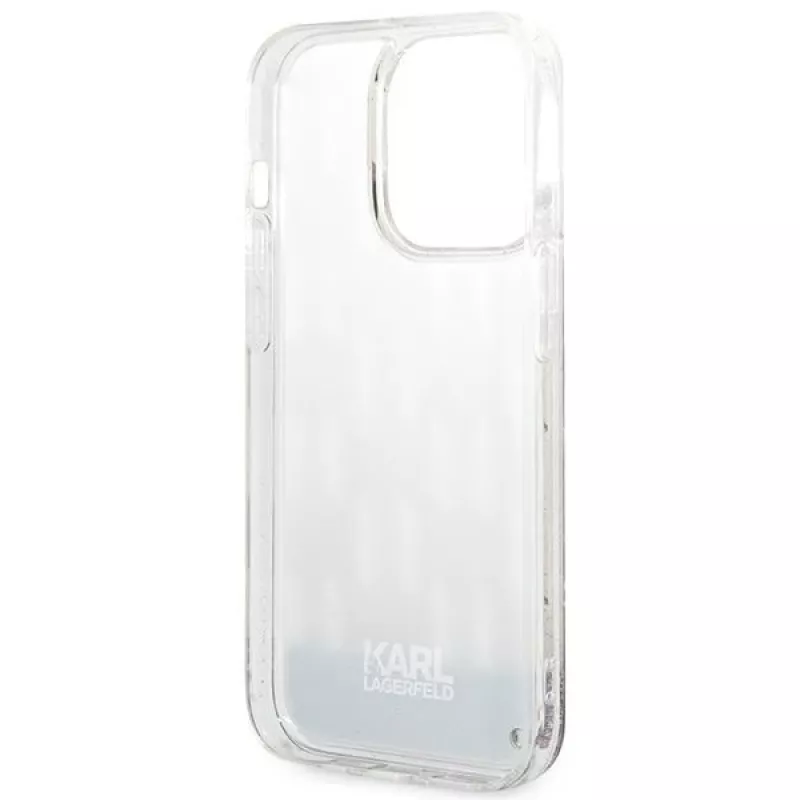 Karl Lagerfeld KLHCP14XLMNMS iPhone 14 Pro Max 6.7 hardcase silver / silver Liquid Glitter Monogram