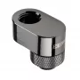 XSPC Rotary 14mm Offset G1/4 Fitting, Chrome Black - angled rotary connector for water cooling