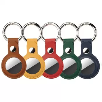 4smarts Set - Case for Airtag - Metal, polyurethane-Faux Leather