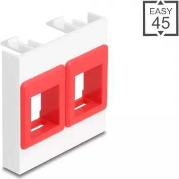 DELOCK Easy 45 Module 2x Keystone Mounts 45x45 mm white/red