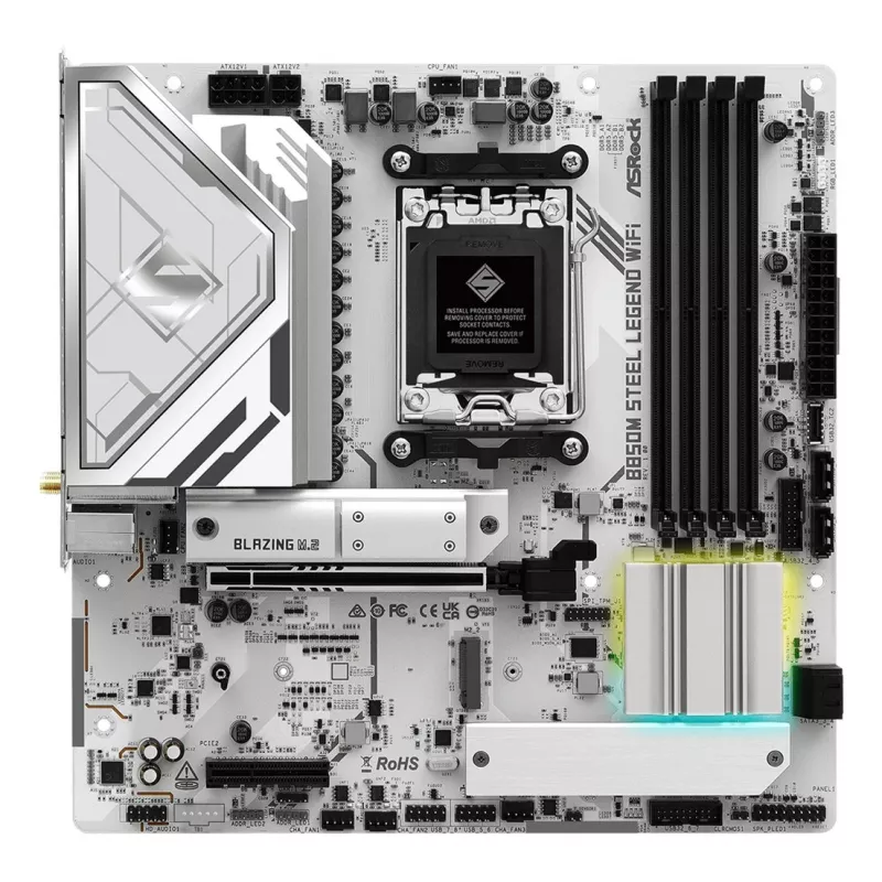 Motherboard ASRock B850M Steel Legend WiFi — AMD B850, Socket AM5, microATX, DDR5, 4 DIMM, Wi‑Fi 7, 2.5Gb LAN