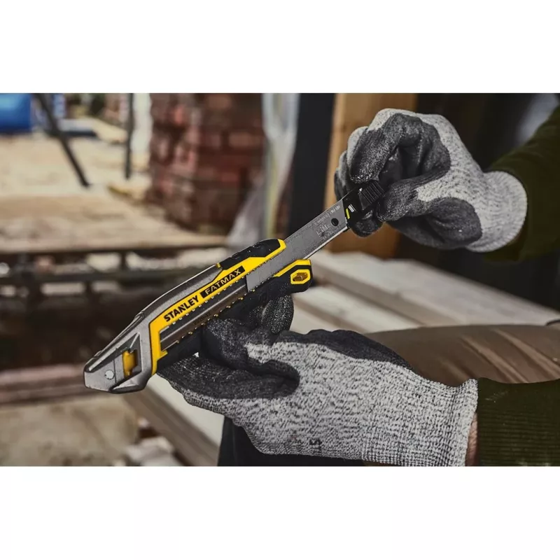 Utility Knife Stanley FATMAX FMHT10594-0 Black Stainless Steel Yellow 18mm Width 165mm Length