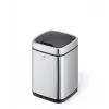 Trash Can Durable NO TOUCH 6L Rectangular Stainless Steel Silver Black