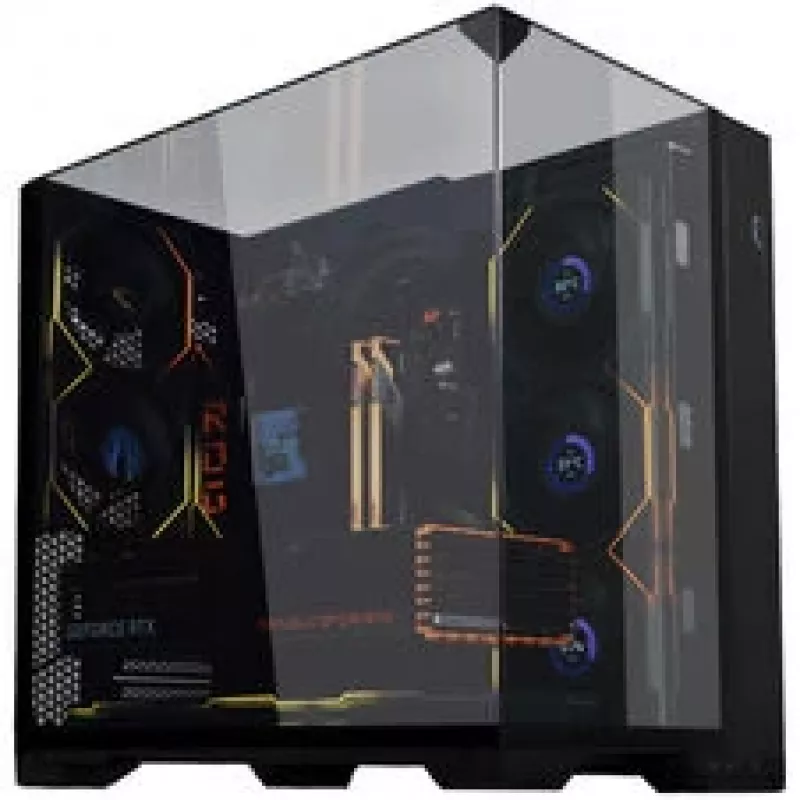 Lian Li O11 Vision Compact PC-Enclosure Bundle + 3x UNI FAN SL-INF 120 Reverse Blade Fan - black