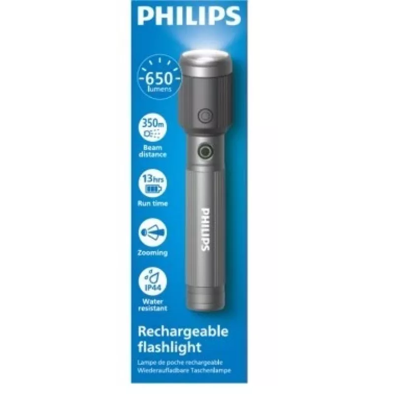 Flashlight Philips Rechargeable USB-C 650 lm, 2000 mAh