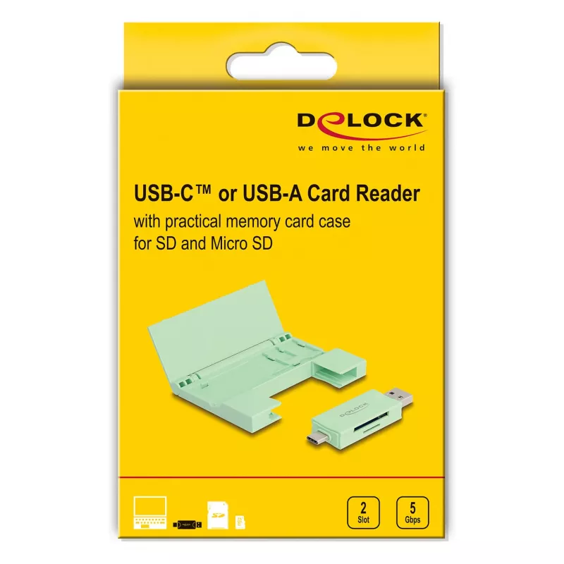 Card Reader DeLOCK 91015 USB 3.2 Gen 1 Type-A/Type-C Mint