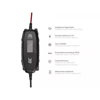 Green Cell Charger for accumulators 6V 12V 4A diagnostics function