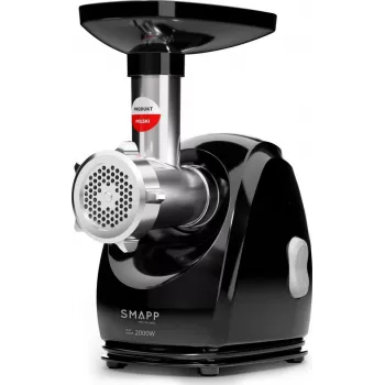 Meat grinder SMAPP 489.8 — 2000 W, 2.5 kg/min throughput, stainless steel, 3 strainers, compact black
