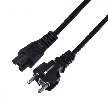 Power cable SAVIO CL-67 1.2 m H03VV-F 3×0.75 mm² IEC C to CEE7/7 black