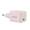 Power adapter UGREEN X512 20W USB-C PD fast charging, pink, 100–240V input, 1× USB-C