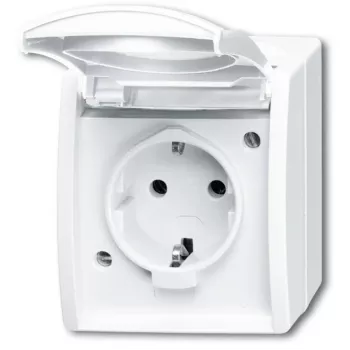 Socket-outlet Busch-Jaeger 2083-0-0834 CEE 7/3 2P+E 250V 16A IP44 White
