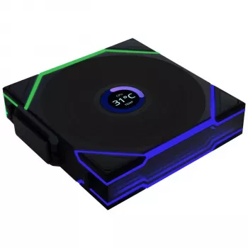 120mm ARGB PWM Wireless LCD Case Fan Lian Li UNI FAN TL with LCD display