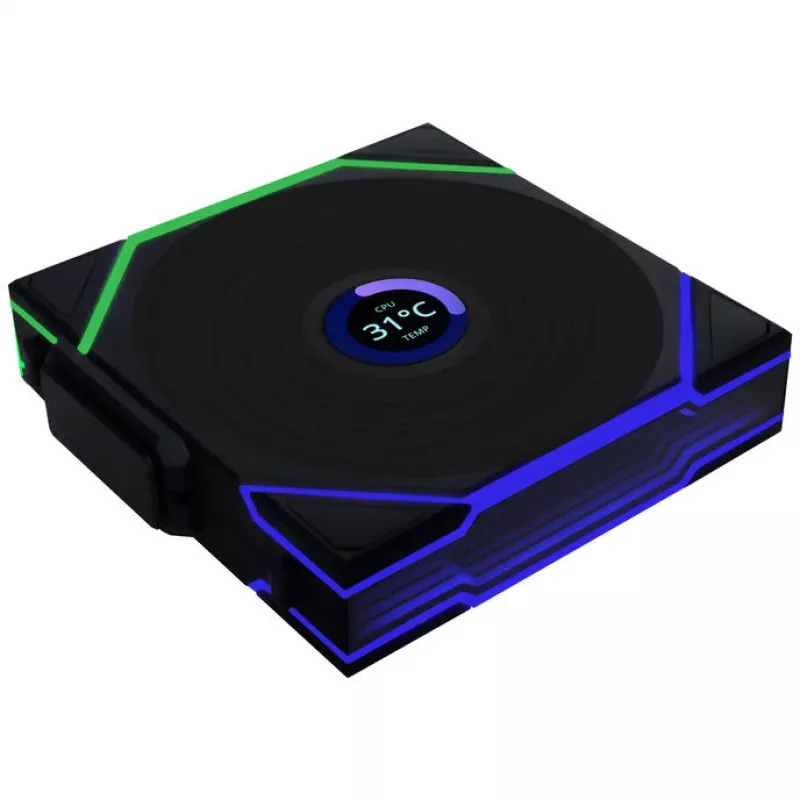120mm ARGB PWM Wireless LCD Case Fan Lian Li UNI FAN TL with LCD display