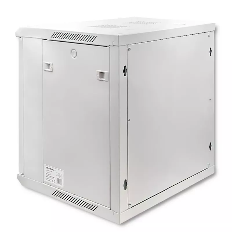 QOLTEC 54485 19-Inch 12U Wall-Mount Rack Cabinet, 600x450x635 mm, Black