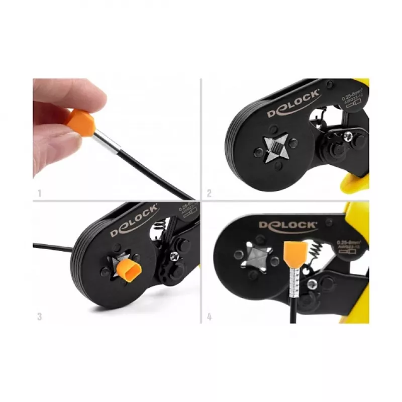 Crimping tool DeLOCK 90558 Black Yellow
