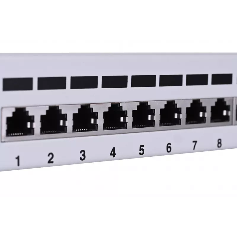 Patch panel LANBERG PPF6-9012-S, 12-port, metal, grey, 1U, 215×130×44.5 mm