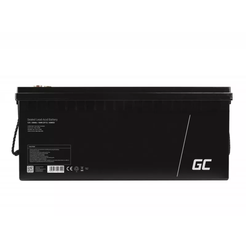 Vehicle battery Green Cell AGM33 VRLA AGM 200 Ah 12 V, maintenance-free, 58 kg