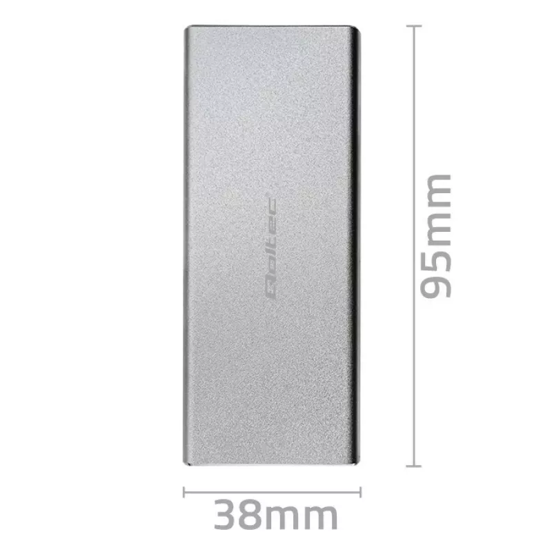 Aluminum enclosure QOLTEC 51833 for M.2 SSD, SATA to USB 3.0, supports up to 2TB