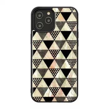 Protective phone case iKins for Apple iPhone 12 Pro Max — black pyramid texture