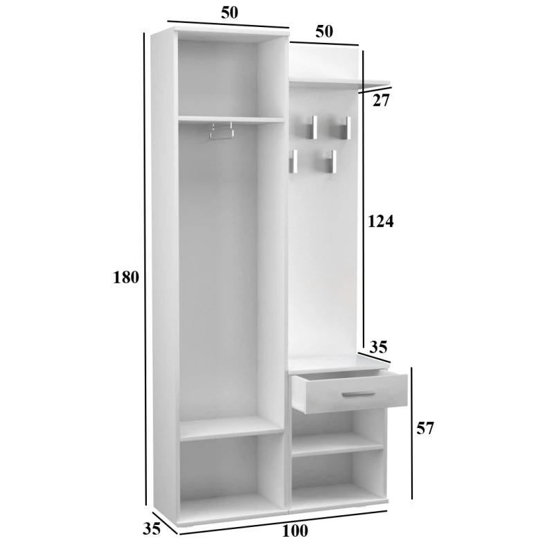 Topeshop GAR DUO BIEL entryway cabinet