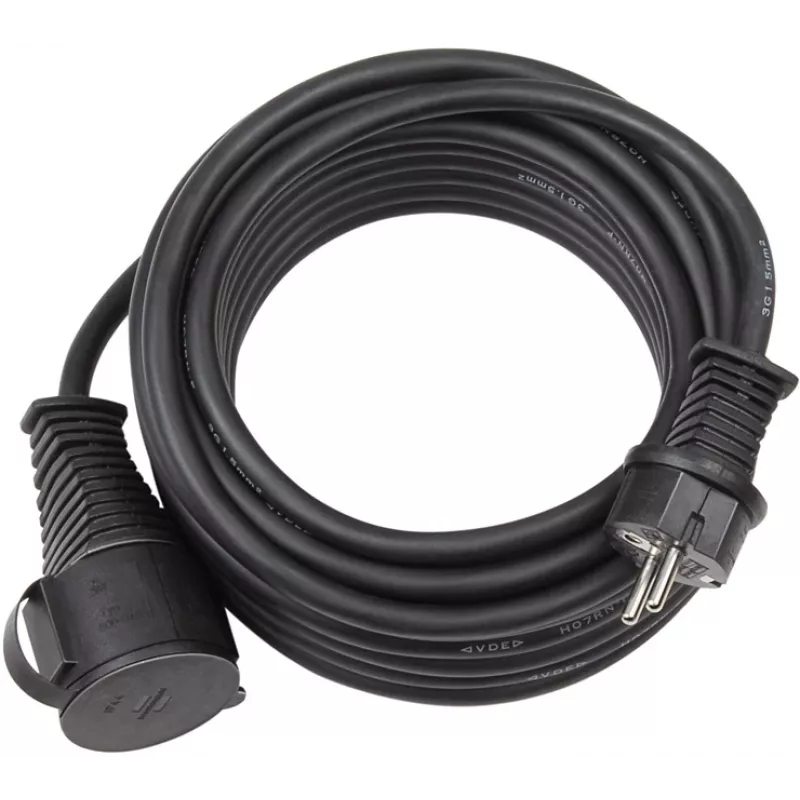 Brennenstuhl H07RN-F 3G1,5 - Power Extension Cable (230 VAC) - CEE 7/7 (SCHUKO) (M) - CEE 7/7 (SCHUKO) (W) - 10,0m - Black (1167810)