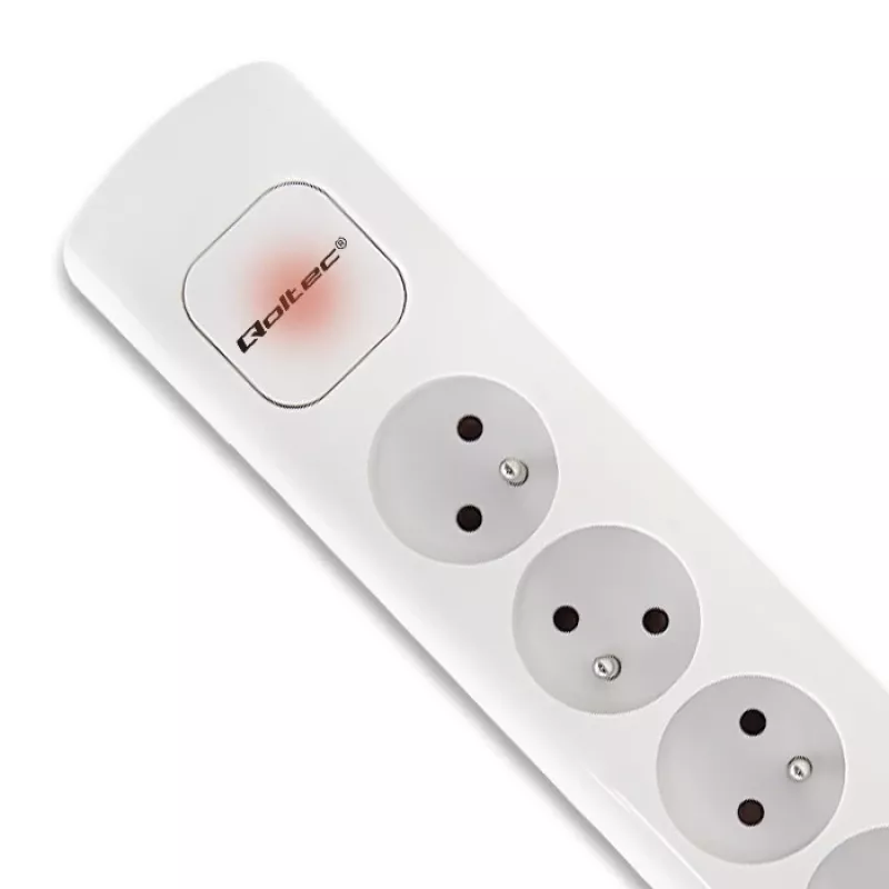 Power Extension Qoltec 50276 1.8m 5 AC Outlets Indoor White